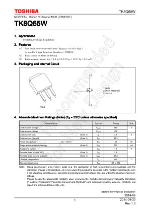 TK8Q65W datasheet cover page