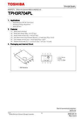 TPH3R704PL datasheet cover page