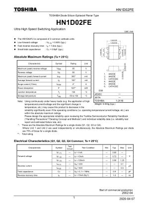 HN1D02FE 数据手册首页