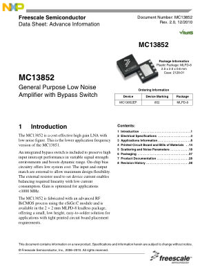 MC13852 数据手册首页