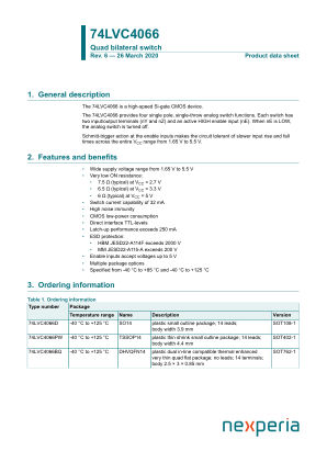 74LVC4066PW datasheet cover page