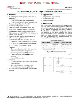TPS27S100 datasheet cover page