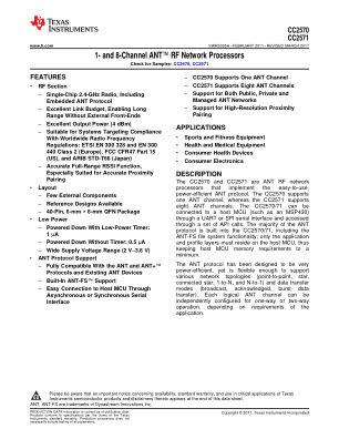 CC2571 datasheet cover page