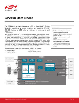 CP2108-B03-GM datasheet cover page