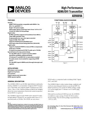 AD9889A 数据手册首页