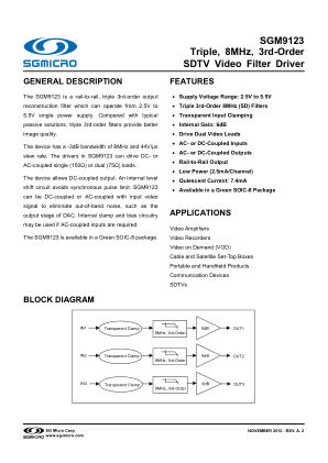 SGM9123 datasheet cover page