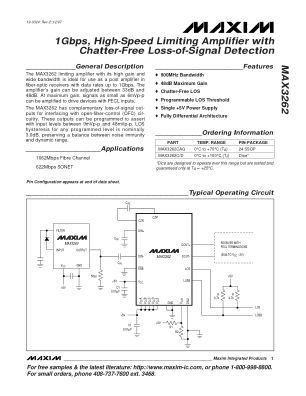 MAX3262 datasheet cover page