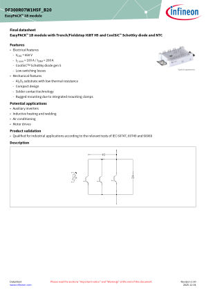 DF300R07W1H5F-B20 datasheet cover page