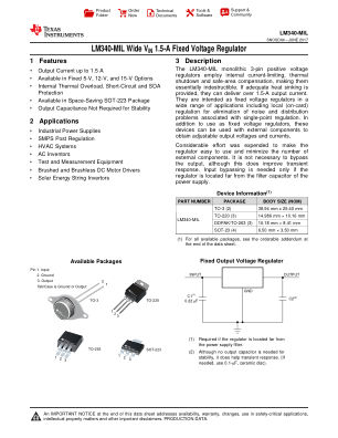 LM340-MIL datasheet cover page