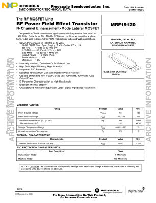 MRF19120 数据手册首页