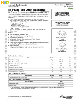 MRF19045 datasheet cover page