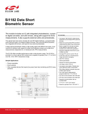 SI1182-B3-GM datasheet cover page