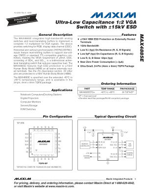 MAX4885E datasheet cover page