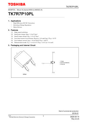 TK7R7P10PL datasheet cover page