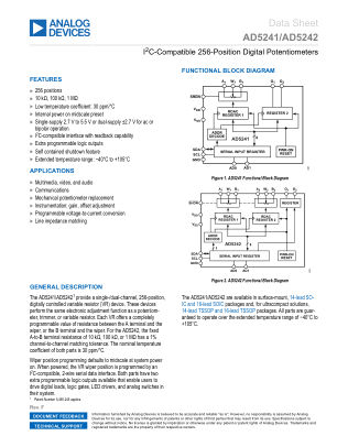 AD5241 datasheet cover page