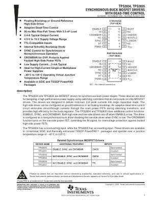 TPS2835 datasheet cover page