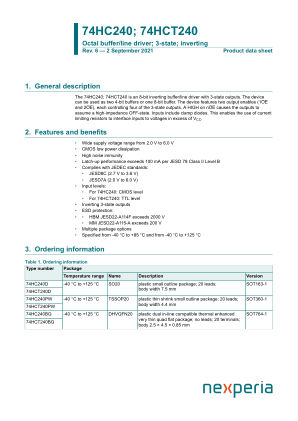 74HC240D datasheet cover page