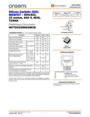 NVT2032N065M3S 数据手册首页