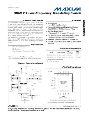 MAX4929E datasheet cover page