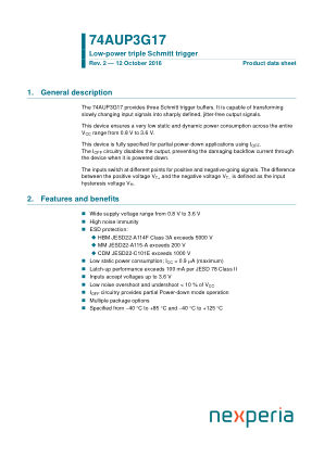 74AUP3G17GM datasheet cover page