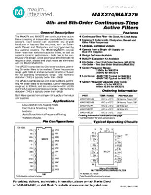 MAX274-MAX275 datasheet cover page