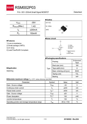 RSM002P03 数据手册首页