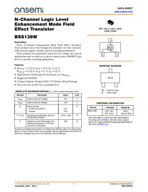 BSS138W datasheet cover page