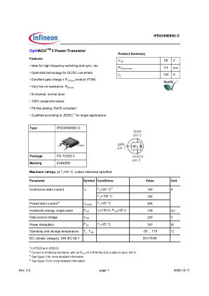 IPD034N06N3-G 数据手册首页