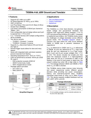 TXG8042 datasheet cover page