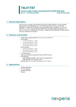 74LV1T87GX datasheet cover page