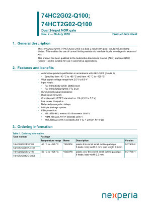 74HC2G02DP-Q100125 datasheet cover page