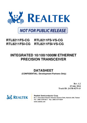 RTL8211FS-CG datasheet cover page