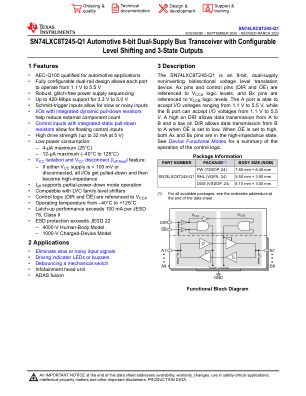 SN74LXC8T245-Q1 datasheet cover page