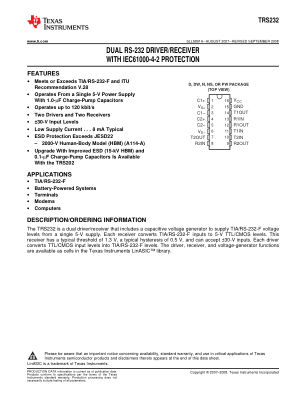 TRS232 datasheet cover page