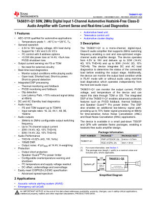 TAS6511-Q1 datasheet cover page