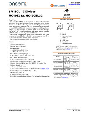 MC10EL32 datasheet cover page