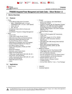 TPS65950 datasheet cover page