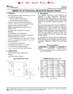 LMS3655 datasheet cover page