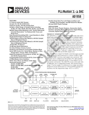 AD1958 datasheet cover page