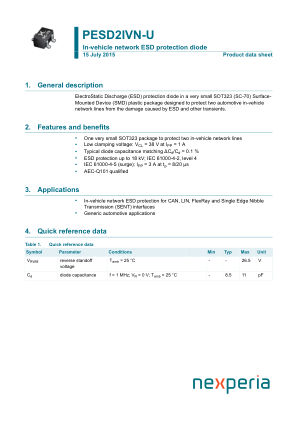 PESD2IVN-UX datasheet cover page