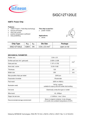 SIGC12T120LE 数据手册首页