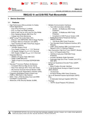 RM42L432 datasheet cover page