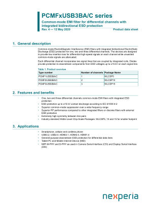 PCMF3USB3BA datasheet cover page