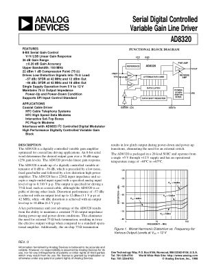 AD8320 数据手册首页