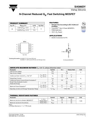 SI4386DY datasheet cover page