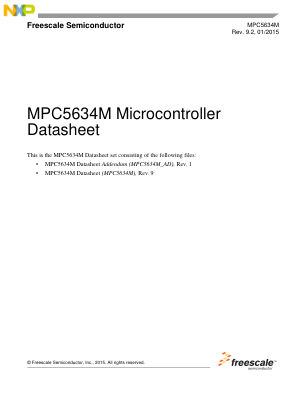 MPC5634M 数据手册首页