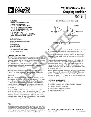 AD9101 数据手册首页
