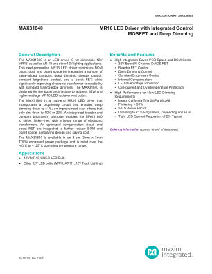 MAX31840 datasheet cover page