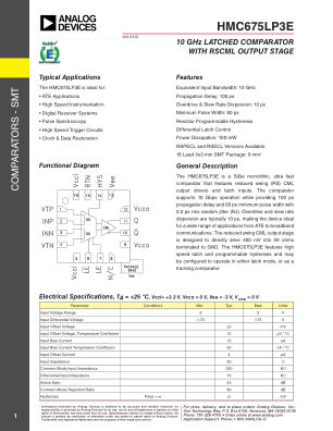 HMC675LP3 datasheet cover page