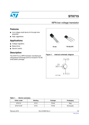 STX715 datasheet cover page